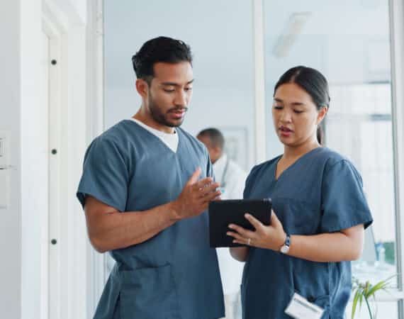 Medical staff with tablet